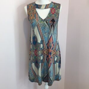 NWT Open Triangle Neck Printed Dress!!!!